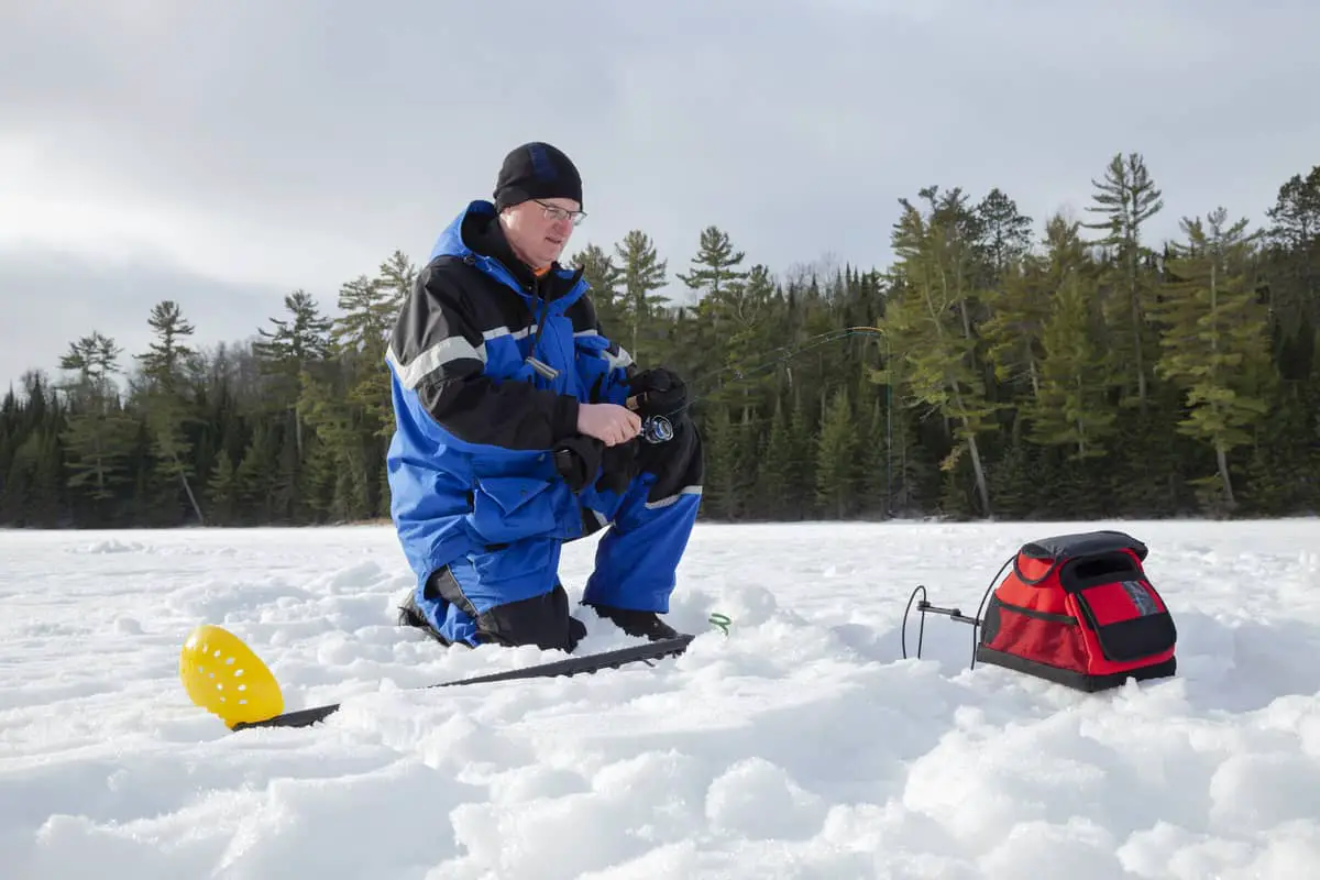 Photo of Man Jigging in Clam Outdoors Ice Suit