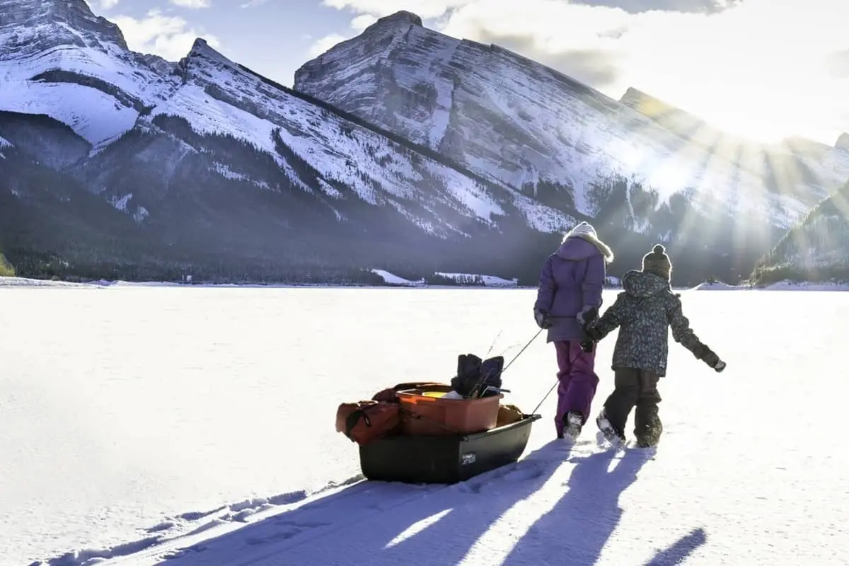 Photo of Easy to Pull Ice Sled on Mountain Lake