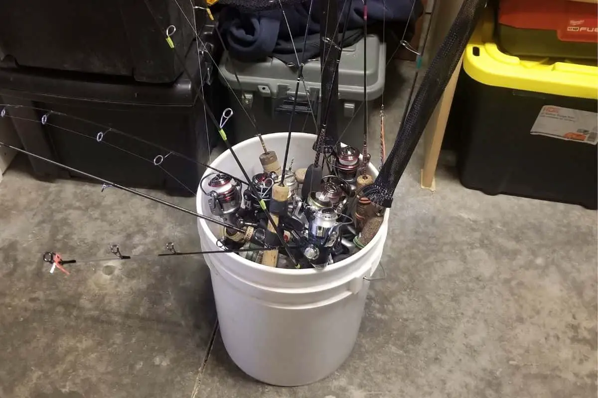 Photo of Bucket Storage Ice Fishing Rods