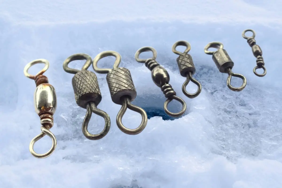 Photo of Icefishing Swivels on Frozen Lake